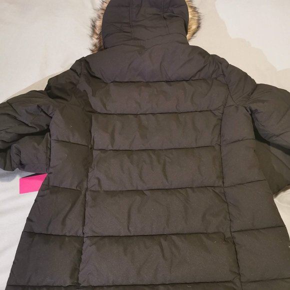 NWT! Vince Camuto Black Puffer Parka w Fur Hood - Picture 2 of 8